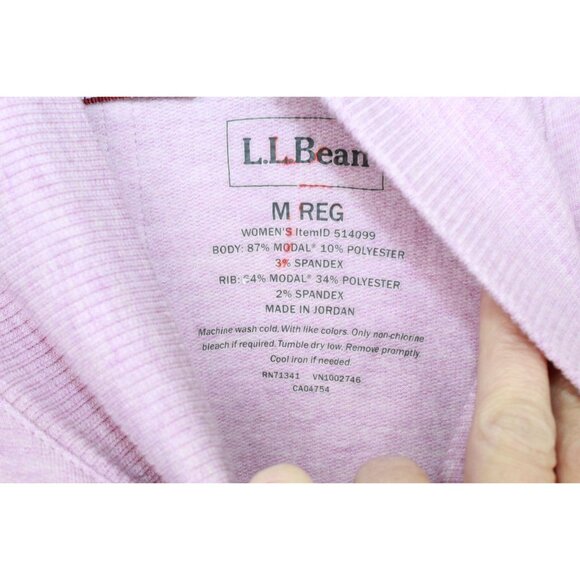 LL Bean SoftFlex Mockneck Pullover Light Mauve Heather Size M - Picture 7 of 9